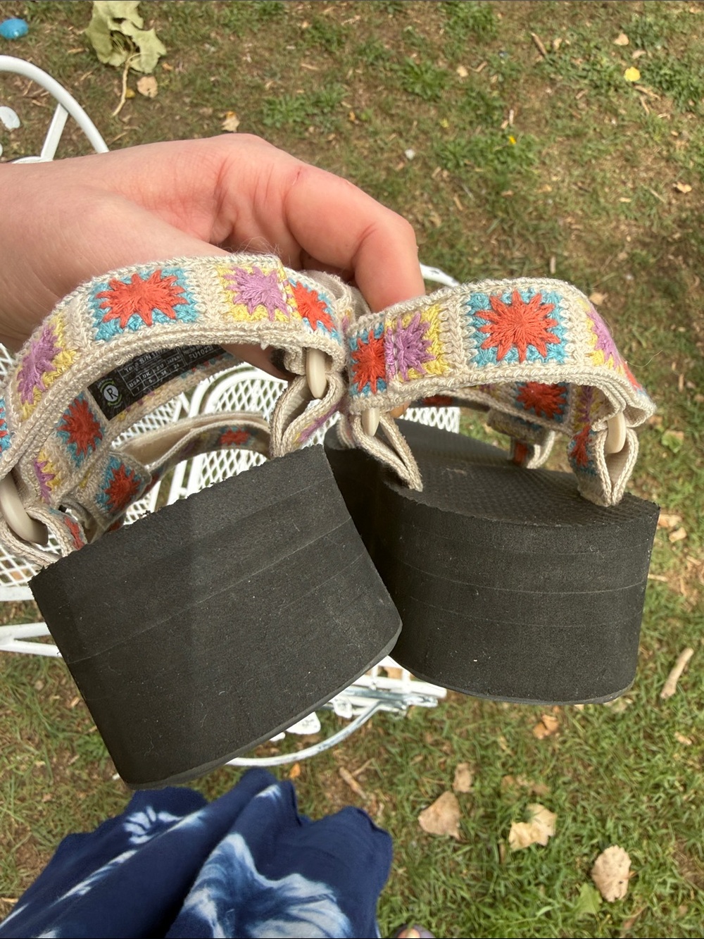 Teva platform sandal Velcro knit patchwork - Picture 4 of 6
